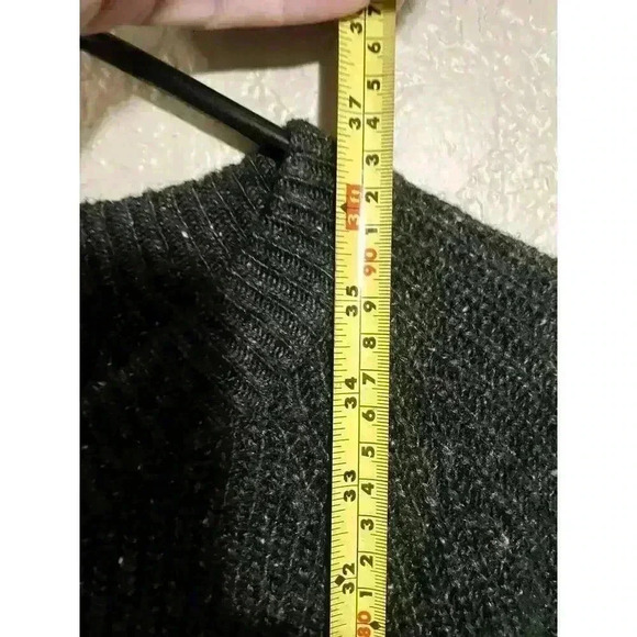 Madewell Wool Blend Curved Hem Donegal Sweater Dress Size S Charcoal Gray - Picture 9 of 9